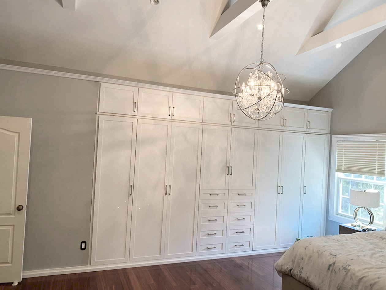 Bedroom White Reach-in Wall Closets - View 18