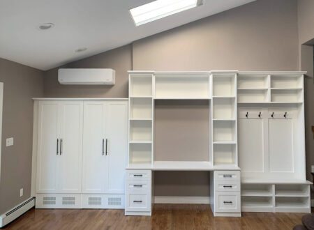 White Full Wall Mudroom, With Closet, Sitting Area, Hanging Area - View 42, Opens Model Box