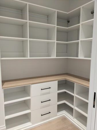 Pantry room with corner Shelves - View 33, Opens Model Box