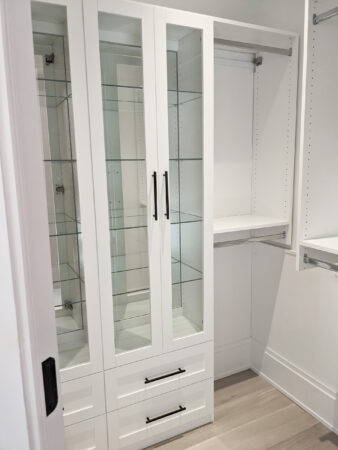 Walk-In Closet with white and glass doors - View 7, Opens Model Box