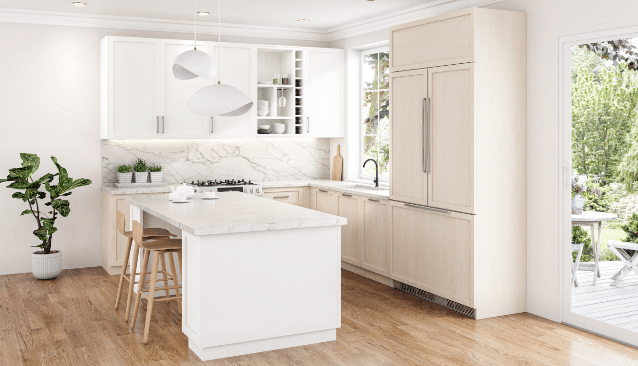 Two-Tone Kitchen with 90 Shaker Panels